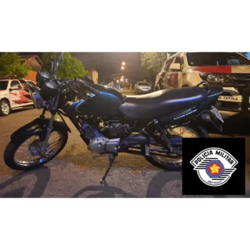 121091 Moto furtada é encontrada pela PM e devolvida para proprietária