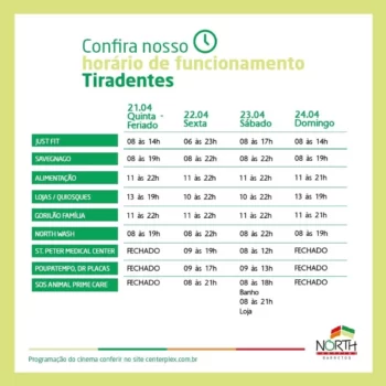 124178 Shopping informa horários do feriado prolongado